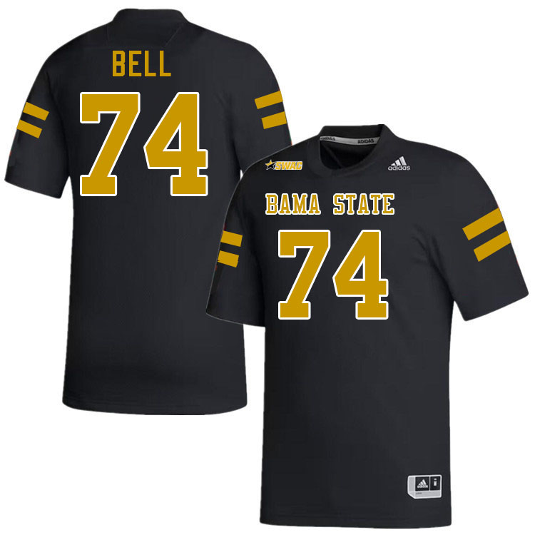 Alabama State Hornets #74 Kriston Bell College Football Jerseys Stitched-Black